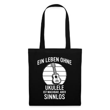 Ukulele Ukulele-Spieler Ukulelist - Stoffbeutel - Schwarz - Vorne