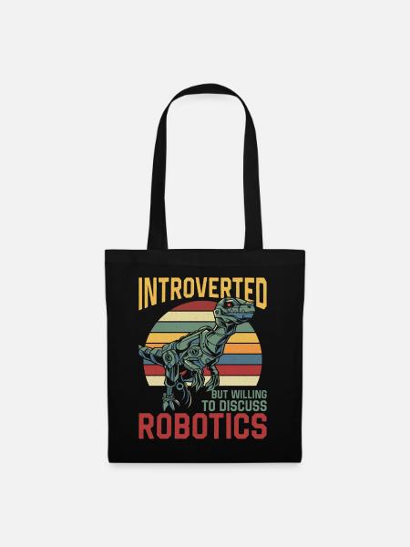 Robot Robotics Engineer Retro - Stoffbeutel - Schwarz