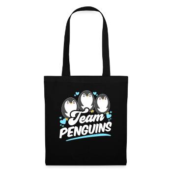 Team Pinguine Liebhaber Süß Pinguin Tier - Stoffbeutel - Schwarz - Vorne