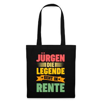 Jürgen die Legende geht in Rente - Stoffbeutel - Schwarz - Vorne