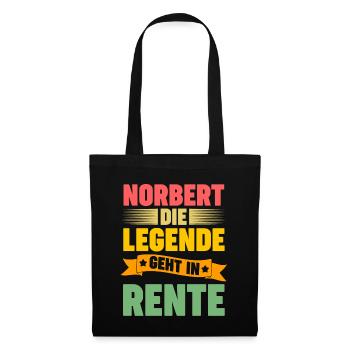Norbert die Legende geht in Rente - Stoffbeutel - Schwarz - Vorne
