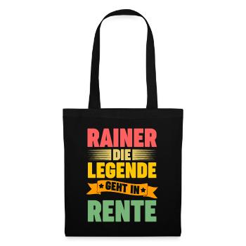Rainer die Legende geht in Rente - Stoffbeutel - Schwarz - Vorne