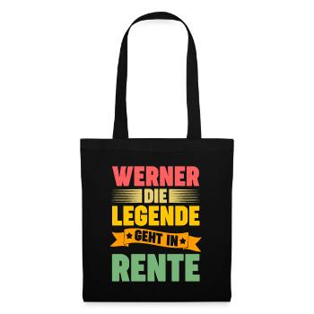 Werner die Legende geht in Rente - Stoffbeutel - Schwarz - Vorne