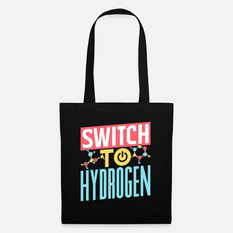 Umstieg Auf Wasserstoff Hydrogen Energie Element - Stoffbeutel - Schwarz