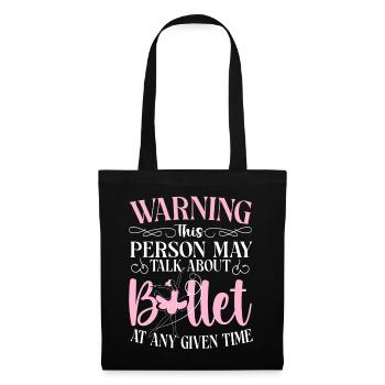 Ballet Danseuse Danse Ballerine - Sac en tissu - noir - Devant