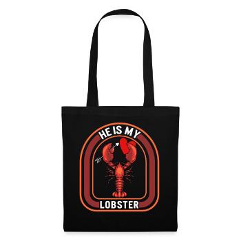 Valentines Shirt, He Is My Lobster Holding Red - Tote Bag - black - Front