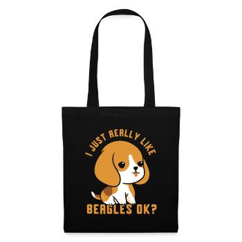 J’aime juste les beagles très ok chiot chien beagle - Sac en tissu - noir - Devant