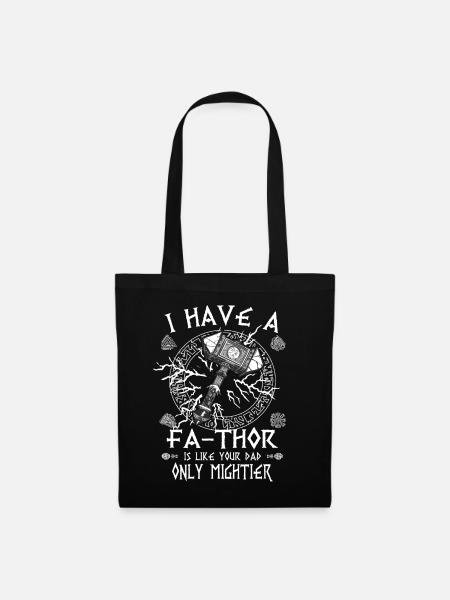 Vathor - Father's Day and Son Gift Viking - Tote Bag - black