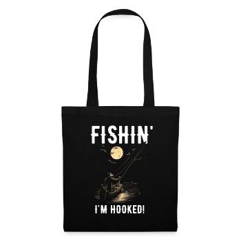 Fishin Ich bin süchtig - Stoffbeutel - Schwarz - Vorne