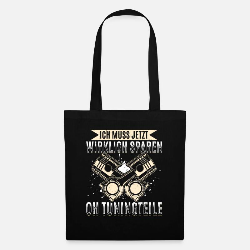 OH! Tuningteile Mechaniker Oldtimer Bastler Tuning - Stoffbeutel - Schwarz