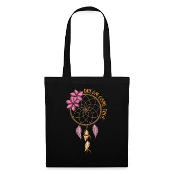Capteur de rêves avec des plumes Motivation Foi Espoir - Sac en tissu - noir - Devant