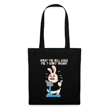 Schwerer Hase auf der Waage Tshirt zu schwer - Stoffbeutel - Schwarz - Vorne