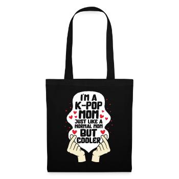 Korea Shirt, I'm A K-Pop Mom Finger Heart Tee, - Stoffbeutel - Schwarz - Vorne