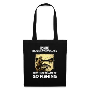 Vintage Fishing Fisherman - Tote Bag - black - Front