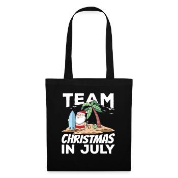 Team Weihnachten Im Juli Santa Christmas In July - Stoffbeutel - Schwarz - Vorne
