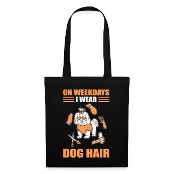 En semaine, je porte un chien en poil de chien chien de toilettage - Sac en tissu - noir - Devant