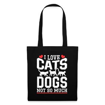 Ich Liebe Katzen Die Hunde Nicht So Sehr Katze Süß - Stoffbeutel - Schwarz - Vorne