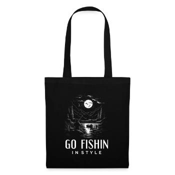 Retro Fishing - Go Fishin in Style - Stoffbeutel - Schwarz - Vorne