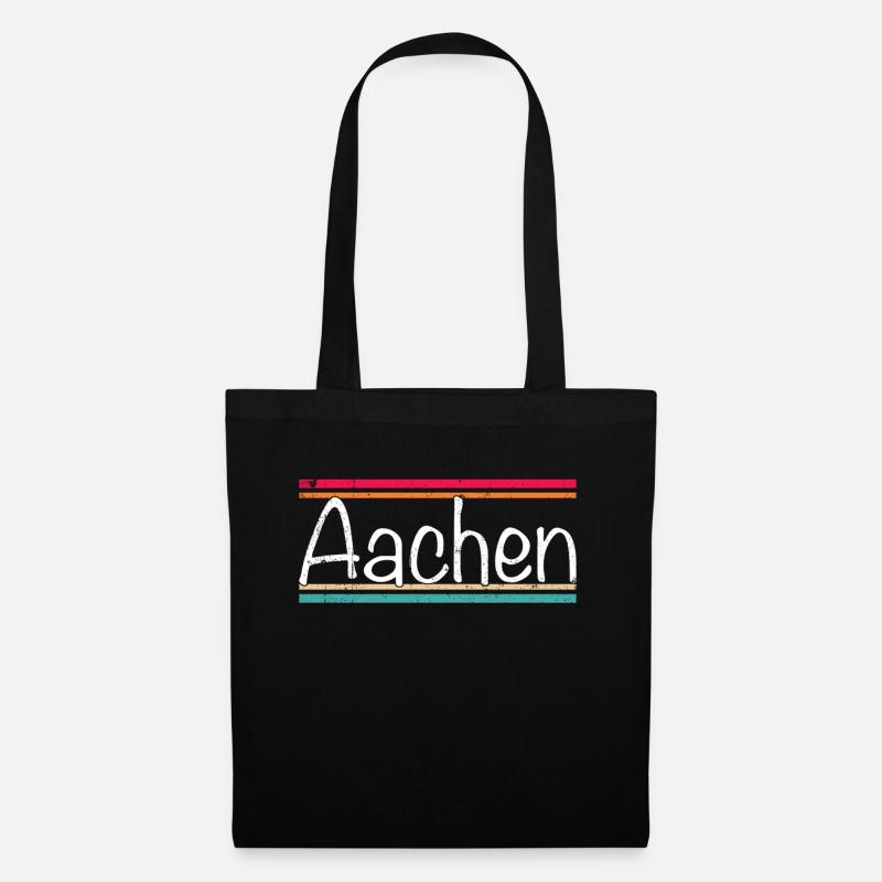 Aachen - Stoffbeutel - Schwarz