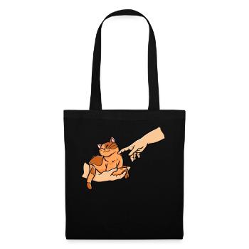Propriétaire de chat fresco qui garde son animal de compagnie - Sac en tissu - noir - Devant