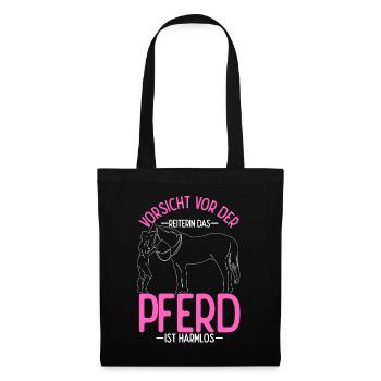 Pferd Reiten Sport Spruch Pferdegeruch Geschenk Re - Stoffbeutel - Schwarz - Vorne