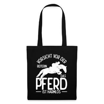 Pferd Reiten Sport Spruch Pferdegeruch Geschenk Re - Stoffbeutel - Schwarz - Vorne