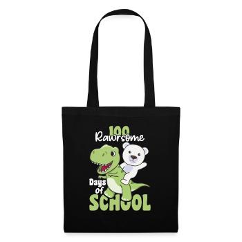 100 rawrsome days of school Polar Bear Trex 100 Days - Tote Bag - black - Front