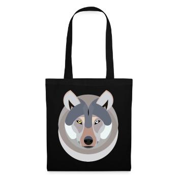 Le loup en tant que graphique - Sac en tissu - noir - Devant