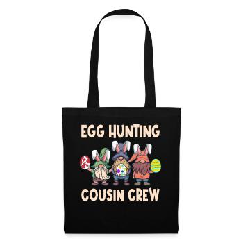 Chasse aux œufs Cousin Équipage Gnome de Pâques Lapin à rames - Sac en tissu - noir - Devant