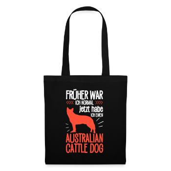 Australian Cattle Dog früher normal Treibhund - Stoffbeutel - Schwarz - Vorne