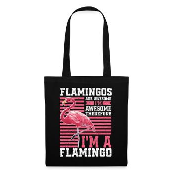 Flamingo Geschenkidee - Stoffbeutel - Schwarz - Vorne