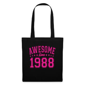 Awesome Since 1988 Geburtstag 1988 Vintage 1988 - Stoffbeutel - Schwarz - Vorne