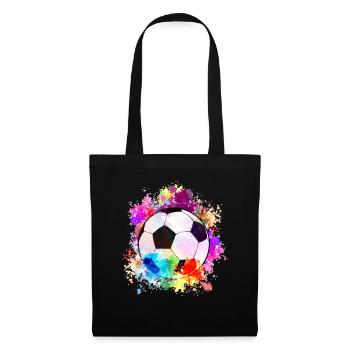 Fußball Tshirt Herren Damen Soccer Football - Stoffbeutel - Schwarz - Vorne