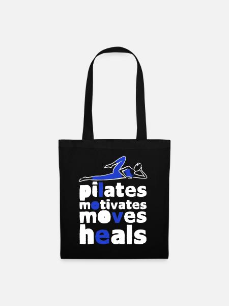 Pilates Motivates Moves Heals 2 - Stoffbeutel - Schwarz