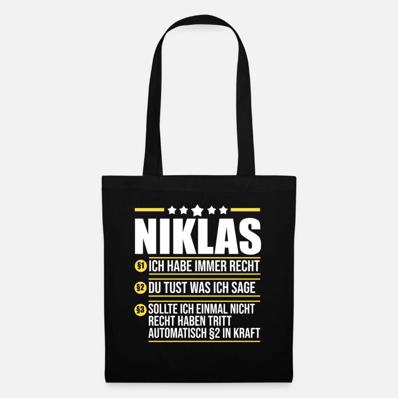 Niklas - Stoffbeutel - Schwarz