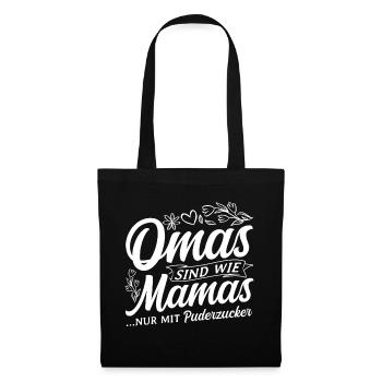 OMAS sind wie MAMAS nur mit Puderzucker - Geschenk - Stoffbeutel - Schwarz - Vorne