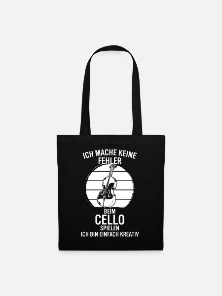 Cello Cellospieler Cellist - Stoffbeutel - Schwarz
