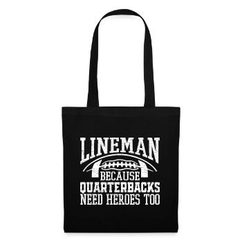 American Football Geschenk Lineman - Stoffbeutel - Schwarz - Vorne