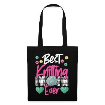 Knitting Knitter Mom Best Knitting - Stoffbeutel - Schwarz - Vorne