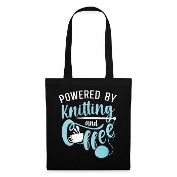 Knitting Knitter Coffee Powered By - Tote Bag - black - Front