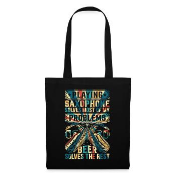 Jouer du saxophone résout la plupart de mes problèmes - Sax - Sac en tissu - noir - Devant