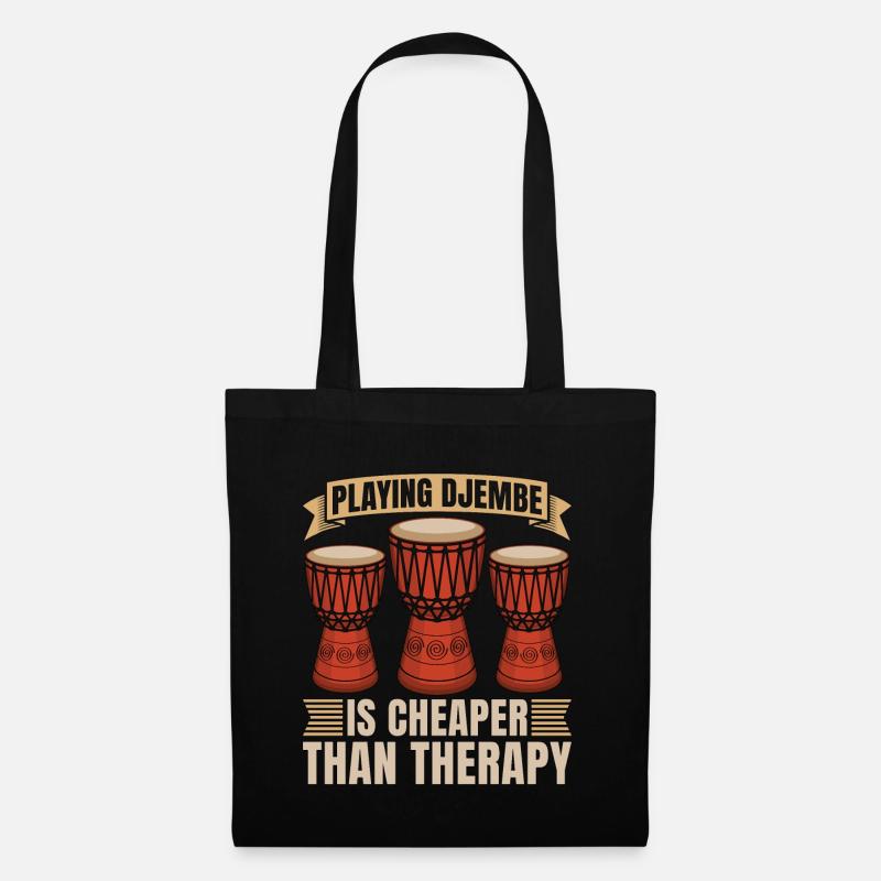 Djembe Playing Djembe Is Cheaper Drums Instrument - Stoffbeutel - Schwarz