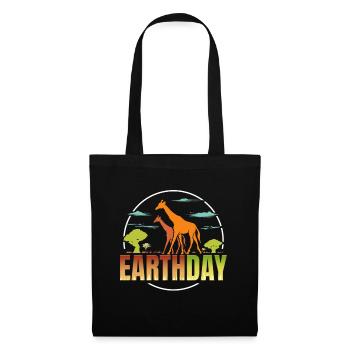 Logo Africa Giraffes In Savannah For Earth Day - Stoffbeutel - Schwarz - Vorne