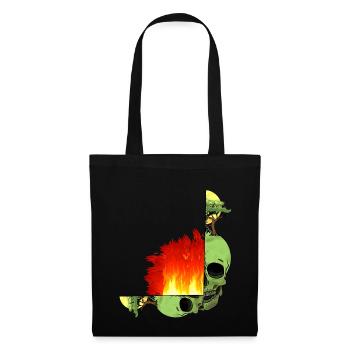 Crâne Changement Climatique Flamme Flamme Enfer Terre - Sac en tissu - noir - Devant