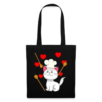 Cat Chef Anniversaire Cadeau Hobby Chef Cuisine - Sac en tissu - noir - Devant