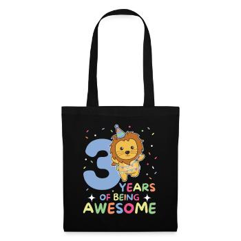 Lion for 3rd birthday Children three years old - Tote Bag - black - Front