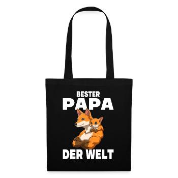Bester Papa der Welt Vatertag Vater Fuchs für - Stoffbeutel - Schwarz - Vorne