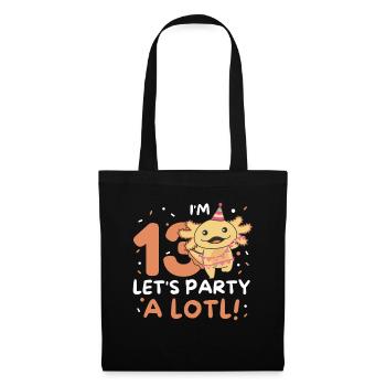 13th Birthday Axolotl Thirteen Years Cute Axolotls - Tote Bag - black - Front