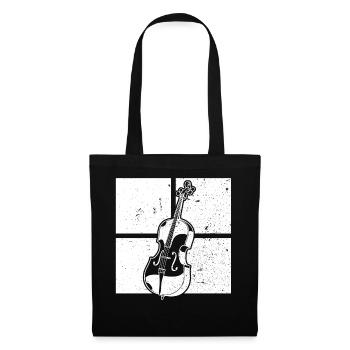 Cello Cellospieler Cellist - Stoffbeutel - Schwarz - Vorne