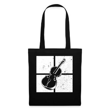 Cello Cellospieler Cellist - Stoffbeutel - Schwarz - Vorne